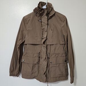 Banana Republic Ruffled Cinched Waist Windbreaker/Rain Jaclet